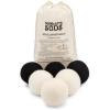 imageMollys Suds Wool Dryer Balls  XL Premium Organic Fabric Softener Hypoallergenic HandFelted Reusable Reduce Drying Time  White Set of 6Black  White