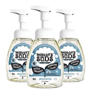 imageMollys Suds Foaming Hand Soap  Made with Aloe and Coconut Oil  Moisturizing Hand Wash  Clean Ingredients Infused with Essential Oils  Peppermint  825 Oz Pack of 3Unscented 825 oz 3Pack