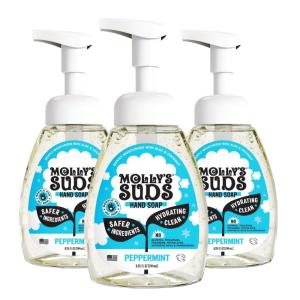 imageMollys Suds Foaming Hand Soap  Made with Aloe and Coconut Oil  Moisturizing Hand Wash  Clean Ingredients Infused with Essential Oils  Peppermint  825 Oz Pack of 3Peppermint 825 oz 3Pack