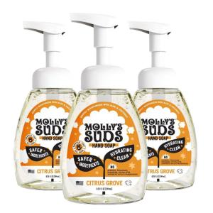 imageMollys Suds Foaming Hand Soap  Made with Aloe and Coconut Oil  Moisturizing Hand Wash  Clean Ingredients Infused with Essential Oils  Peppermint  825 Oz Pack of 3Citrus Grove 825 oz 3Pack