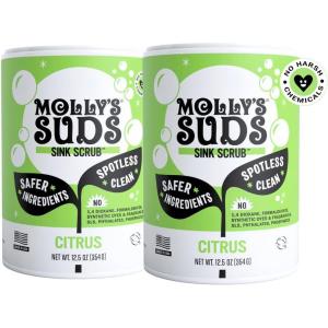 imageMollys Suds Sink and All Purpose SCRUB  Gently Removes Stains Scrubs Away Grease ampamp Gime Buffs out Scratches  Plant and Mineral Based  2 Pack Citrus ScentCitrus